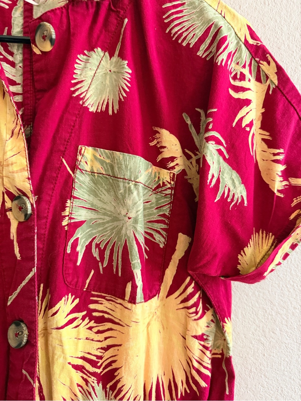 Free People Malibu Romper Red Combo Palm Leaf - Picture 3 of 7